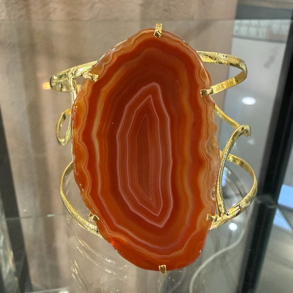 Orange Agate Cuff Bracelet
